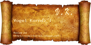 Vogel Kornél névjegykártya