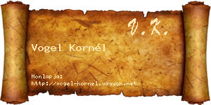 Vogel Kornél névjegykártya