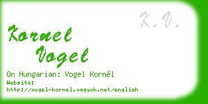 kornel vogel business card