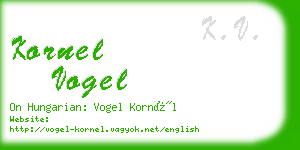 kornel vogel business card